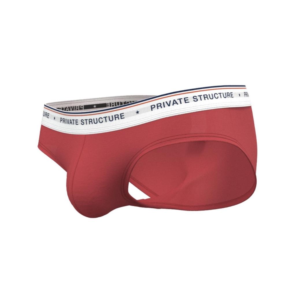 [SPECIAL OFFER] Private Structure กางเกงชั้นในชาย รุ่น  CHUMM! Mid Waist Brief - Noir Red [4630]