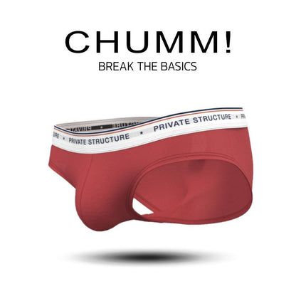 [SPECIAL OFFER] Private Structure กางเกงชั้นในชาย รุ่น  CHUMM! Mid Waist Brief - Noir Red [4630]