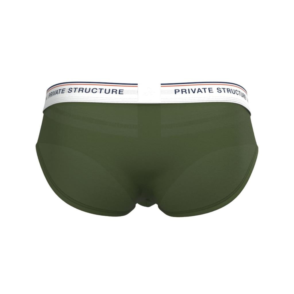[SPECIAL OFFER] Private Structure กางเกงชั้นในชาย รุ่น  CHUMM! Mid Waist Brief - Tactical Green [4630]