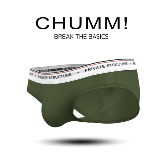 [SPECIAL OFFER] Private Structure กางเกงชั้นในชาย รุ่น  CHUMM! Mid Waist Brief - Tactical Green [4630]
