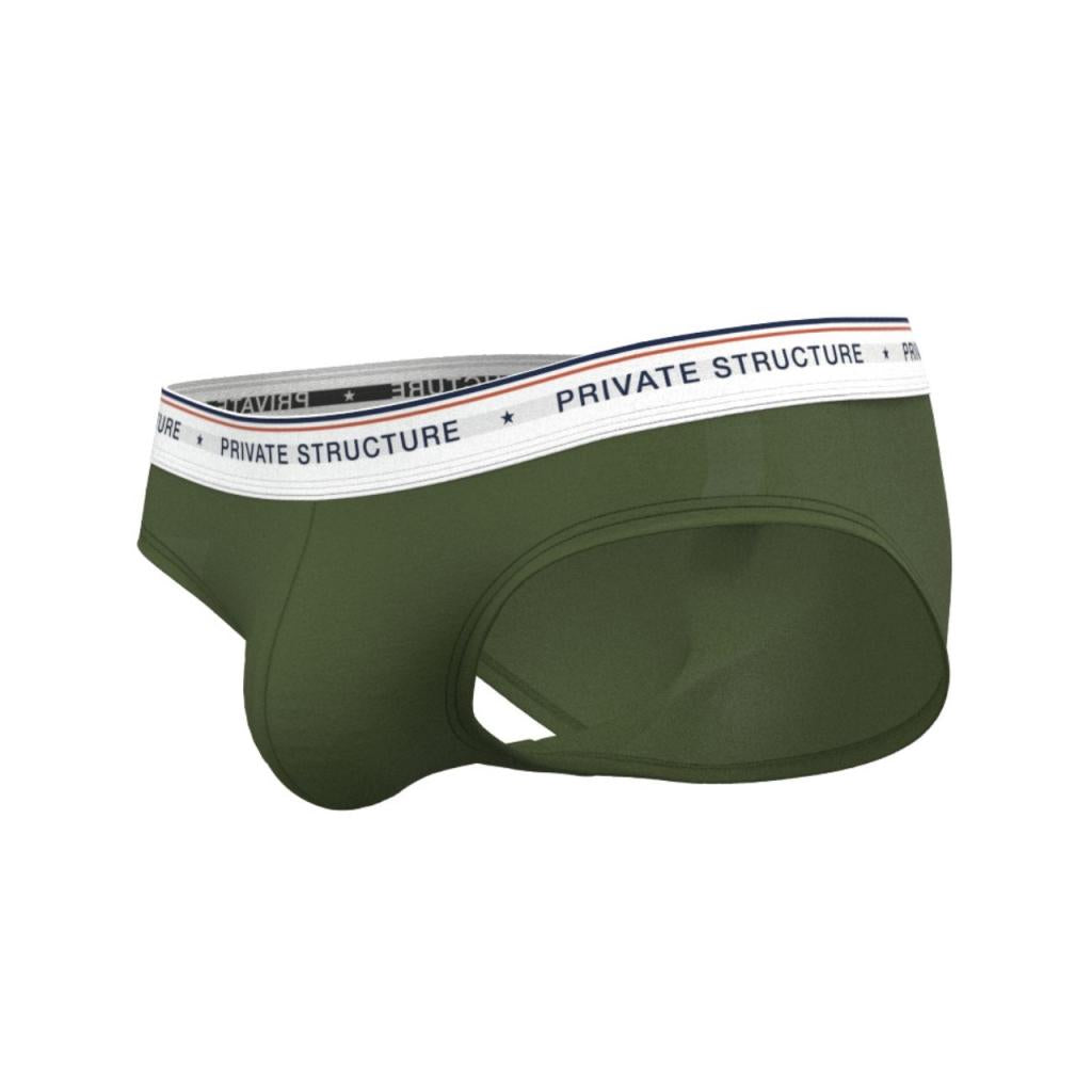 [SPECIAL OFFER] Private Structure กางเกงชั้นในชาย รุ่น  CHUMM! Mid Waist Brief - Tactical Green [4630]