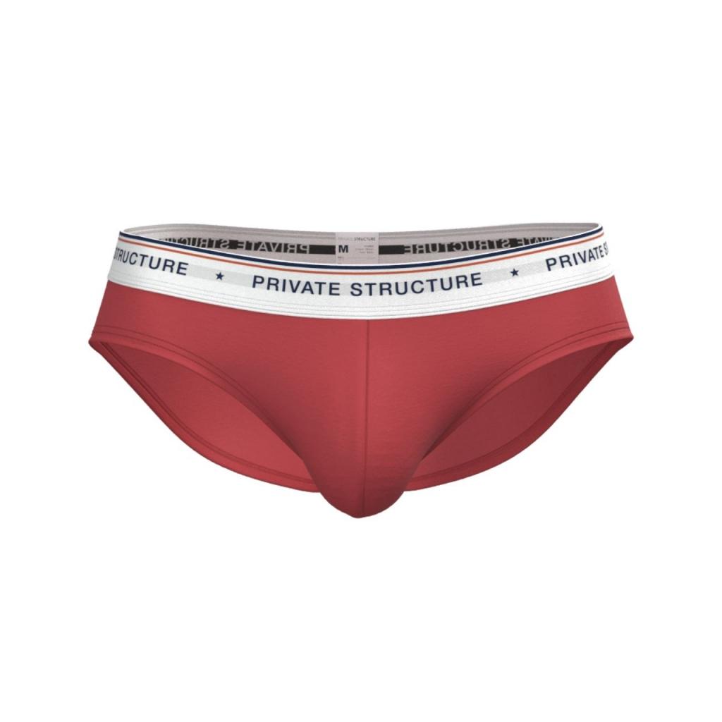 [SPECIAL OFFER] Private Structure กางเกงชั้นในชาย รุ่น  CHUMM! Mid Waist Brief - Noir Red [4630]