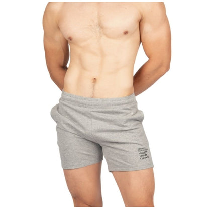 Private Structure กางเกงขาสั้นออกกำลังกาย  Sweat Shorts – Melange Grey [4697] / นายแบบเอว 30" Size M