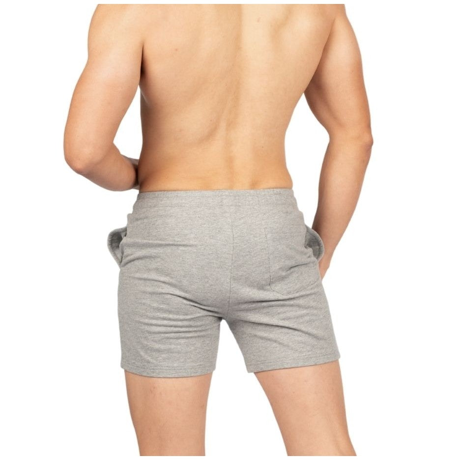 Private Structure กางเกงขาสั้นออกกำลังกาย  Sweat Shorts – Melange Grey [4697] / นายแบบเอว 30" Size M