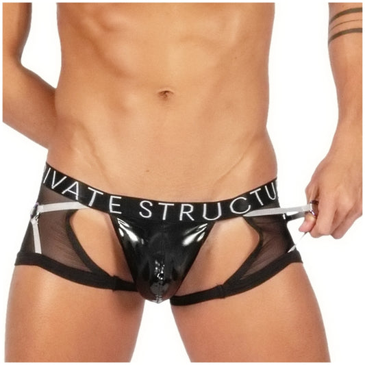 Private Structure กางเกงชั้นในชาย รุ่น Alpha Low Waist Harness Trunk - Shades of Black [4417]
