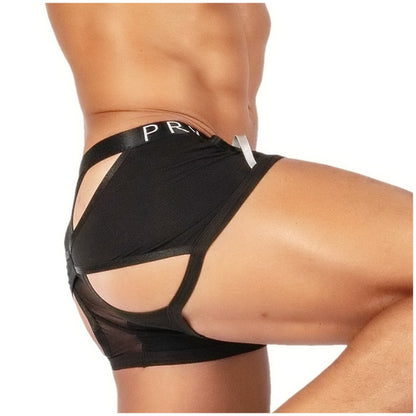 Private Structure กางเกงชั้นในชาย รุ่น Alpha Low Waist Harness Trunk - Shades of Black [4415]