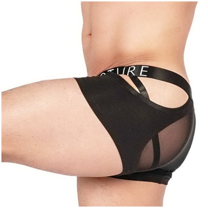 Private Structure กางเกงชั้นในชาย รุ่น Alpha Low Waist Mesh Back Jockstrap Trunk - Shades of Black [4420]