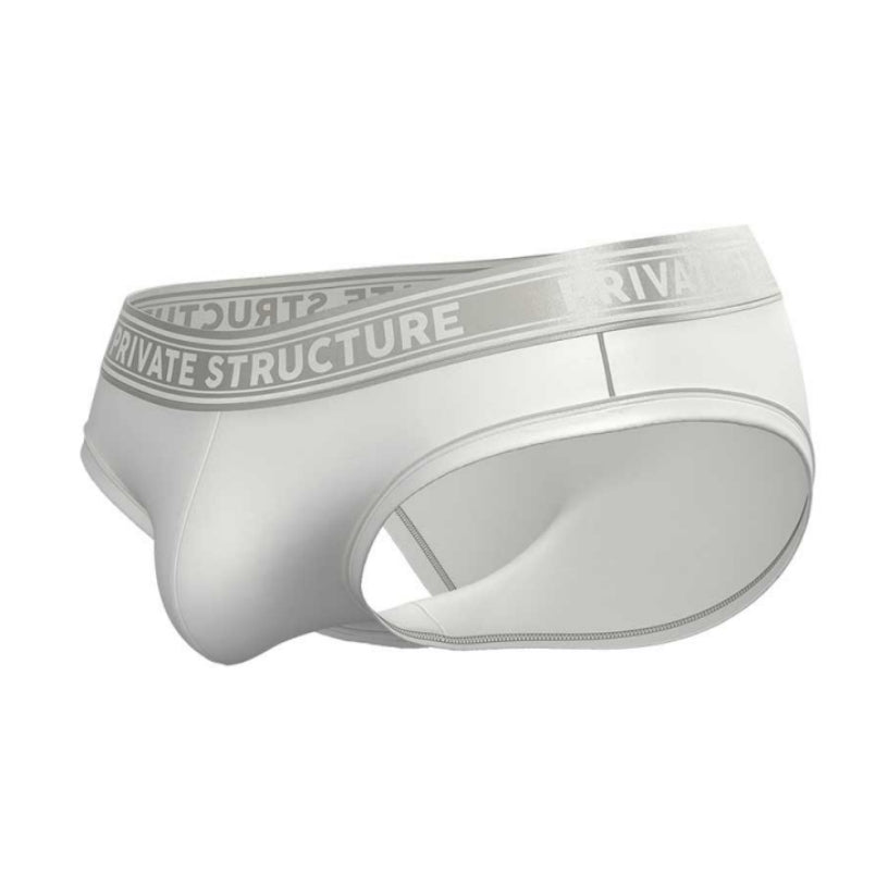 Private Structure กางเกงชั้นในชาย รุ่น Viscose From Bamboo Mid Waist Brief - Bright White [4378]