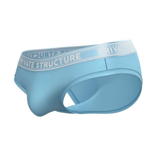 Private Structure กางเกงชั้นในชาย รุ่น Viscose From Bamboo Mid Waist Brief - Bright Cyan [4378]