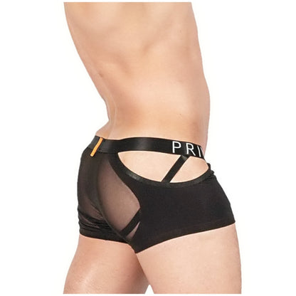 Private Structure กางเกงชั้นในชาย รุ่น Alpha Low Waist Mesh Back Jockstrap Trunk - Shades of Black [4420]