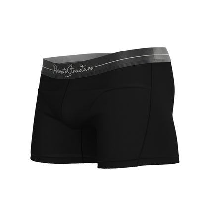 Private Structure กางเกงชั้นในชาย รุ่น Tencel Mid Waist Boxer Brief - Velvet Black [4381]