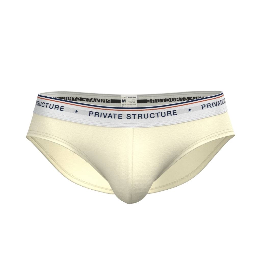 Private Structure กางเกงชั้นในชาย รุ่น  CHUMM! Mid Waist Brief - White Sand [4630]