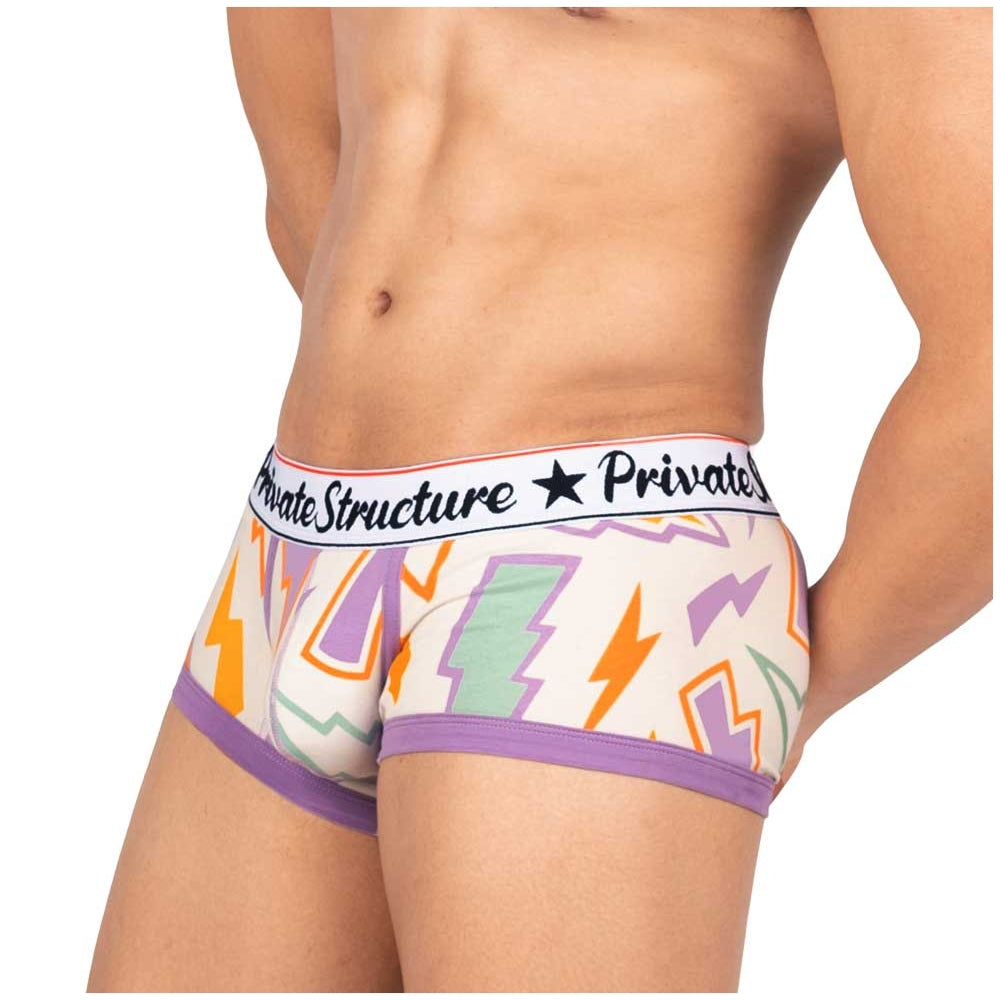 Private Structure กางเกงชั้นในชาย รุ่น Classic Motif Trunk - Disco Thunder Off White [4591]