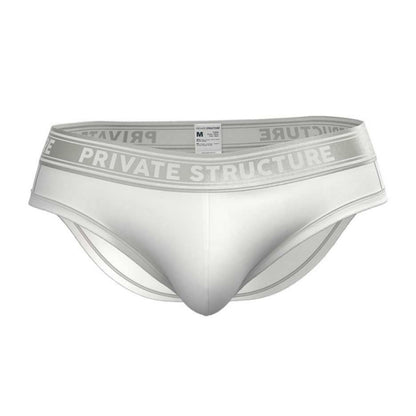 Private Structure กางเกงชั้นในชาย รุ่น Viscose From Bamboo Mid Waist Brief - Bright White [4378]