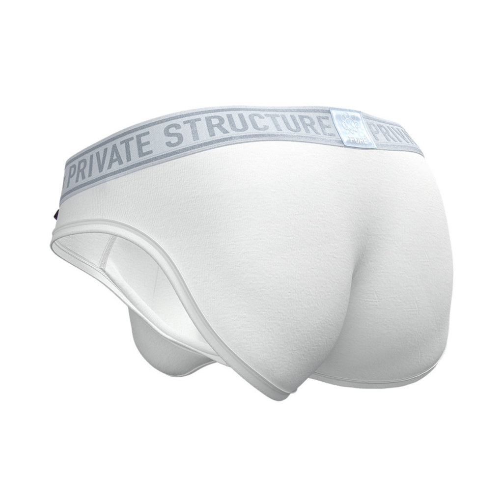 Private Structure กางเกงชั้นในชาย รุ่น  PRD Mid Waist Mini Brief - Pure White [4385]