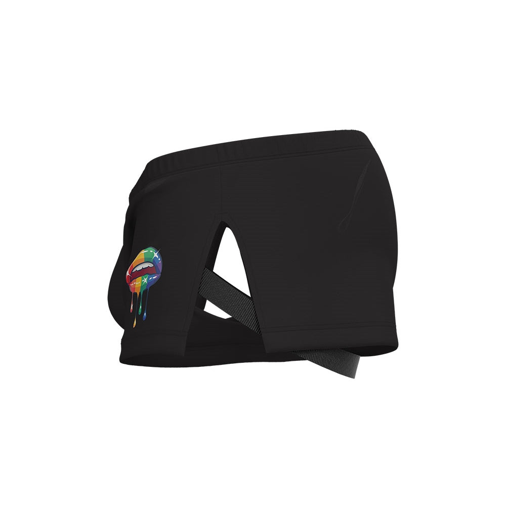 Private Structure กางเกงชั้นในชาย รุ่น Load My Mouth High Split Boxer (with Jockstrap) - Black [4413]