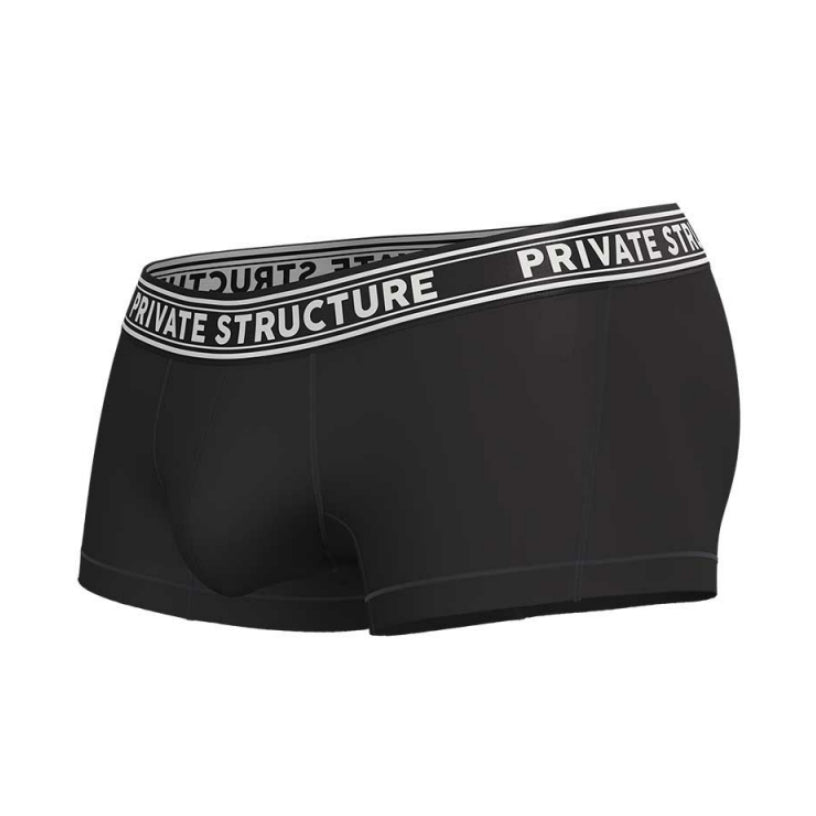 Private Structure กางเกงชั้นในชาย รุ่น Viscose From Bamboo Mid Waist Trunk - Raven Black [4379]