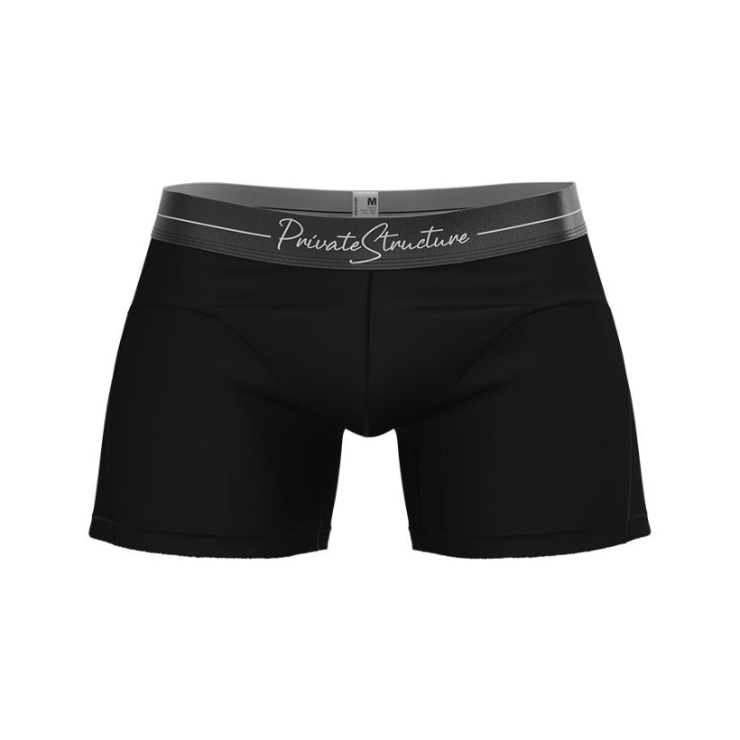 Private Structure กางเกงชั้นในชาย รุ่น Tencel Mid Waist Boxer Brief - Velvet Black [4381]