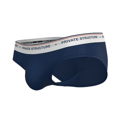 Private Structure กางเกงชั้นในชาย รุ่น CHUMM! Mid Waist Brief - Malleable Navy [4630]
