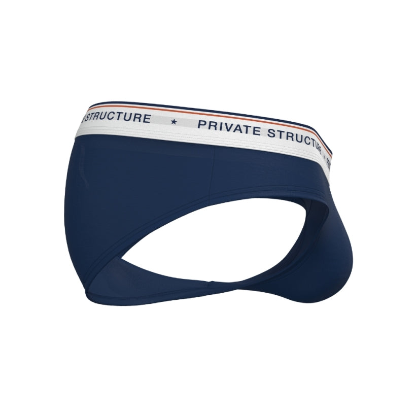 Private Structure กางเกงชั้นในชาย รุ่น CHUMM! Mid Waist Brief - Malleable Navy [4630]