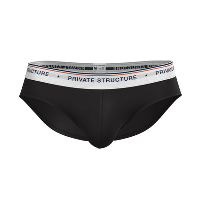 Private Structure กางเกงชั้นในชาย รุ่น CHUMM! Mid Waist Brief - Ethereal Black [4630]