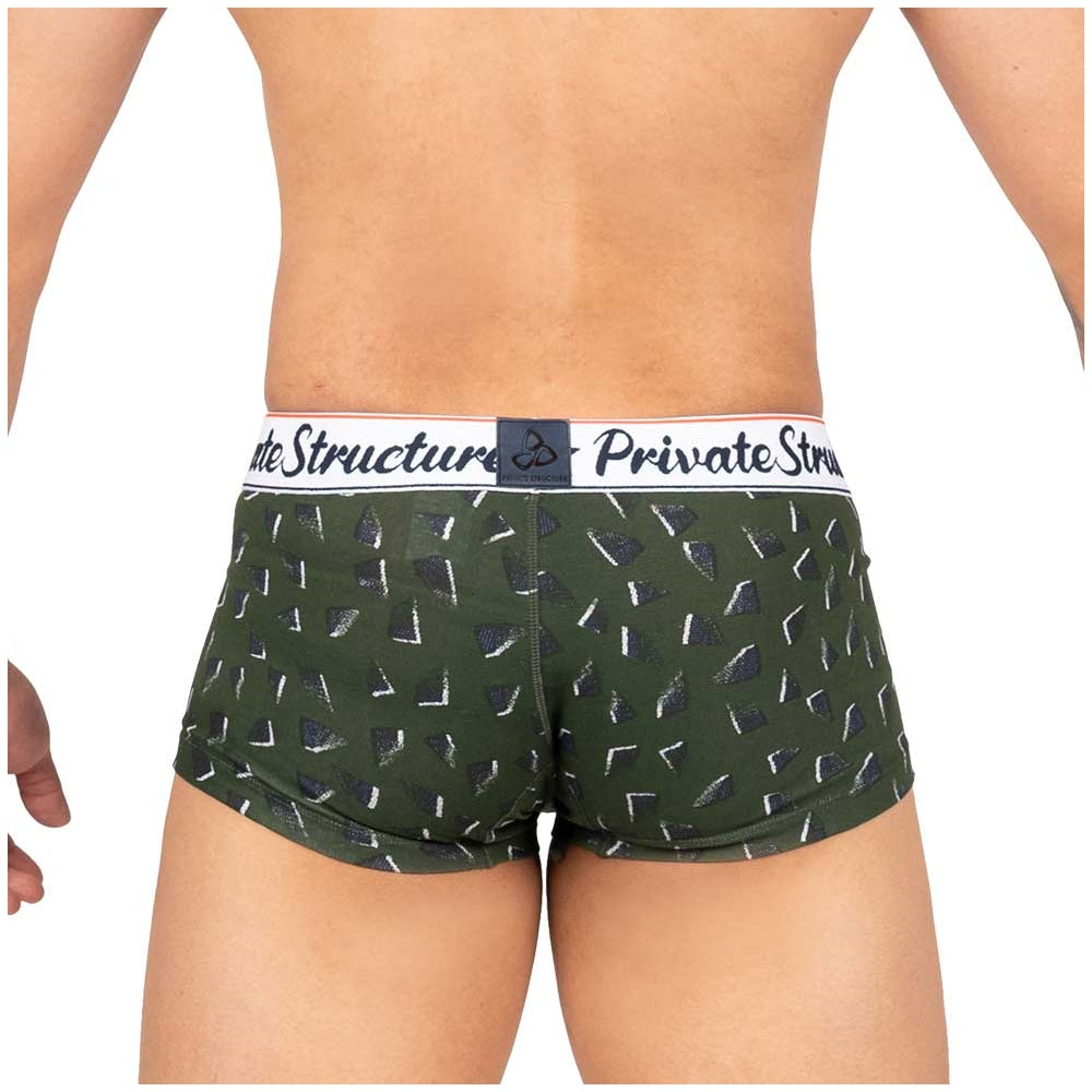 Private Structure กางเกงชั้นในชาย รุ่น Classic Motif Trunk - Fragments Basil Green [4592]