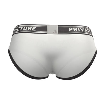 Private Structure กางเกงชั้นในชาย รุ่น Viscose From Bamboo Mid Waist Brief - White/BK [4378]