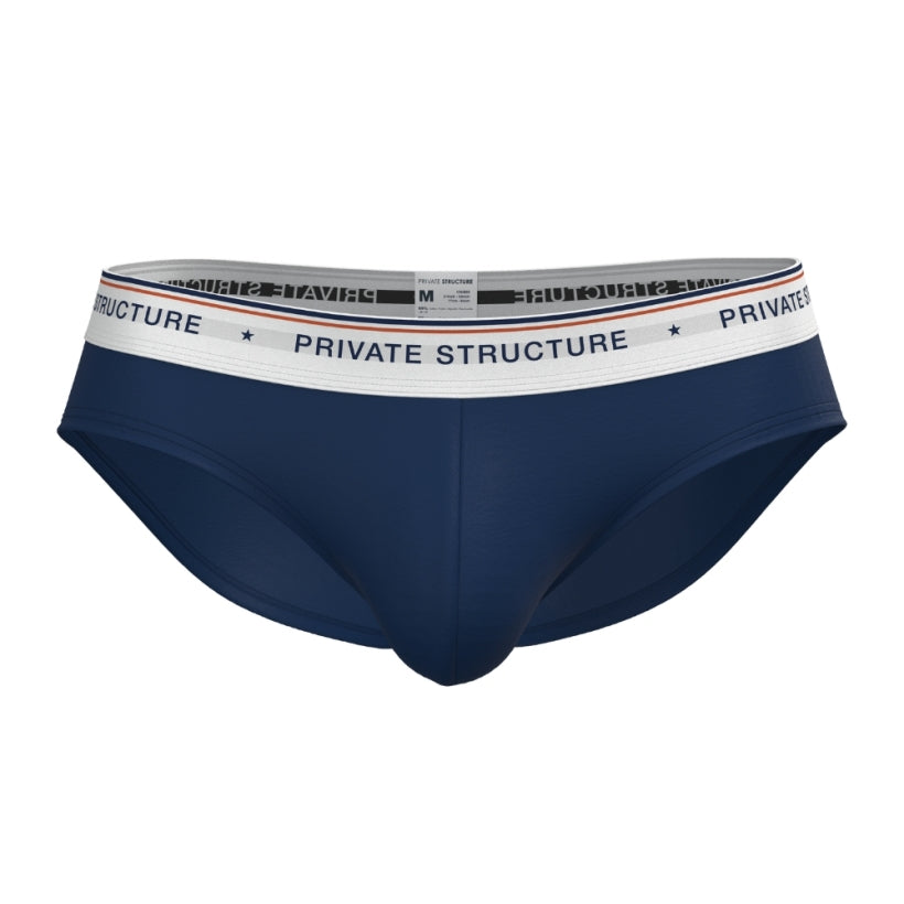 Private Structure กางเกงชั้นในชาย รุ่น CHUMM! Mid Waist Brief - Malleable Navy [4630]