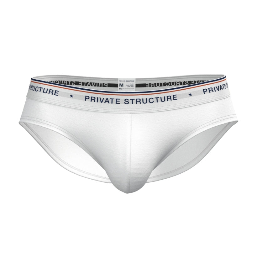 Private Structure กางเกงชั้นในชาย รุ่น CHUMM! Mid Waist Brief - Zephyr White [4630]