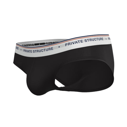 Private Structure กางเกงชั้นในชาย รุ่น CHUMM! Mid Waist Brief - Ethereal Black [4630]