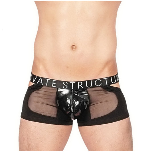 Private Structure กางเกงชั้นในชาย รุ่น Alpha Low Waist Mesh Back Jockstrap Trunk - Shades of Black [4420]