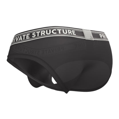 Private Structure กางเกงชั้นในชาย รุ่น Viscose From Bamboo Mid Waist Brief - Black [4378]