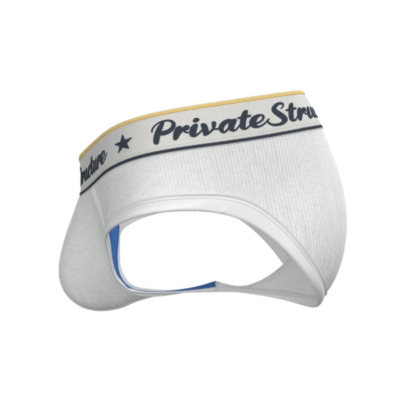Private Structure กางเกงชั้นในชาย รุ่น Classic Mid Waist Brief - Dew White [4529]