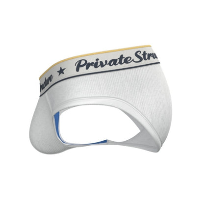 Private Structure กางเกงชั้นในชาย รุ่น Classic Mid Waist Brief - Dew White [4529]