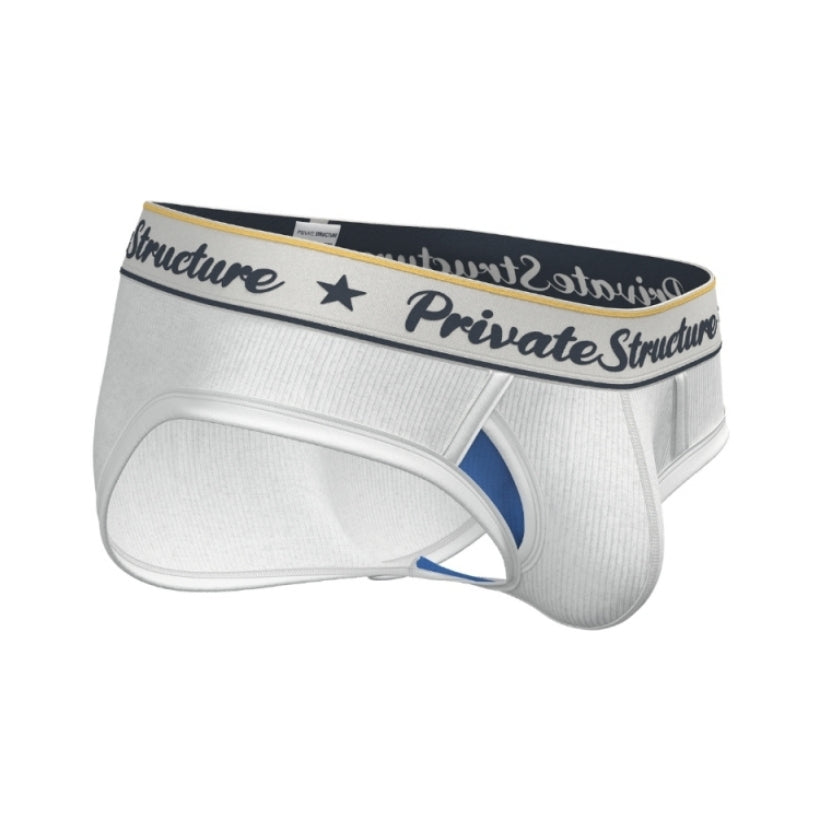 Private Structure กางเกงชั้นในชาย รุ่น Classic Mid Waist Brief - Dew White [4529]
