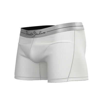 Private Structure กางเกงชั้นในชาย รุ่น Tencel Mid Waist Boxer Brief - Cotton White [4381]