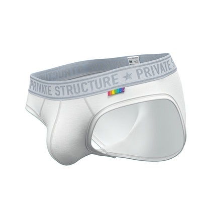 Private Structure กางเกงชั้นในชาย รุ่น  PRD Mid Waist Mini Brief - Pure White [4385]