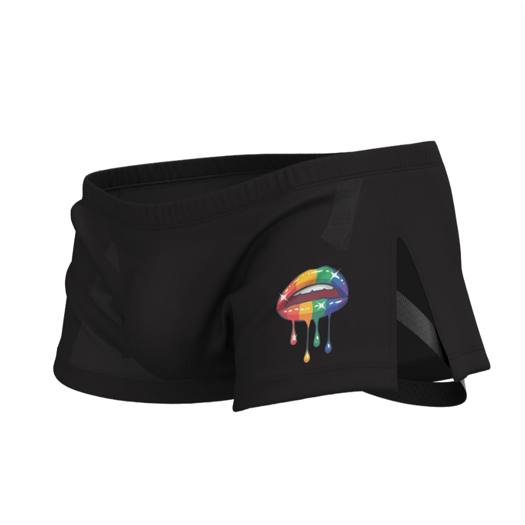 Private Structure กางเกงชั้นในชาย รุ่น Load My Mouth High Split Boxer (with Jockstrap) - Black [4413]