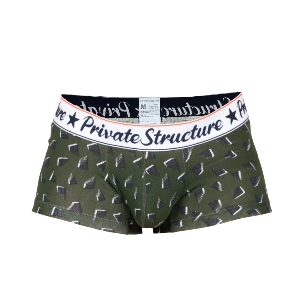Private Structure กางเกงชั้นในชาย รุ่น Classic Motif Trunk - Fragments Basil Green [4592]