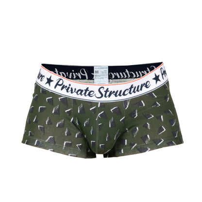 Private Structure กางเกงชั้นในชาย รุ่น Classic Motif Trunk - Fragments Basil Green [4592]