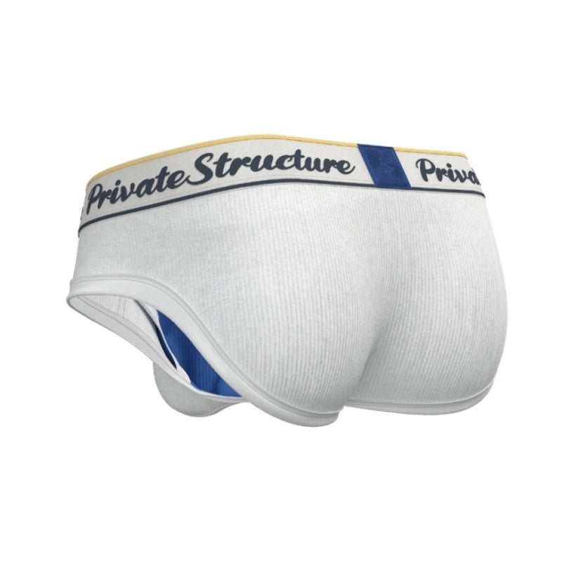Private Structure กางเกงชั้นในชาย รุ่น Classic Mid Waist Brief - Dew White [4529]