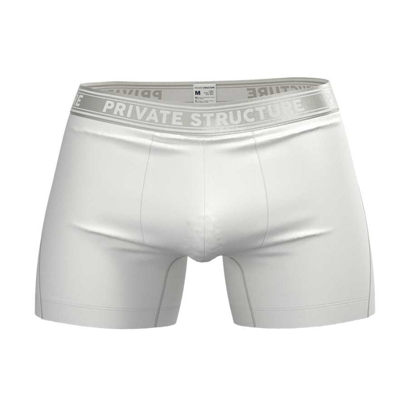 Private Structure กางเกงชั้นในชาย รุ่น Viscose From Bamboo Mid Waist Boxer Brief - Bright White [4380]