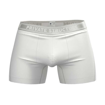 Private Structure กางเกงชั้นในชาย รุ่น Viscose From Bamboo Mid Waist Boxer Brief - Bright White [4380]