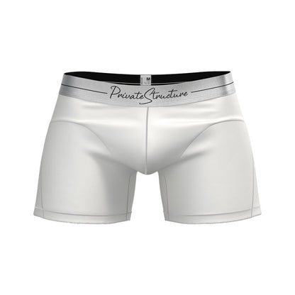 Private Structure กางเกงชั้นในชาย รุ่น Tencel Mid Waist Boxer Brief - Cotton White [4381]