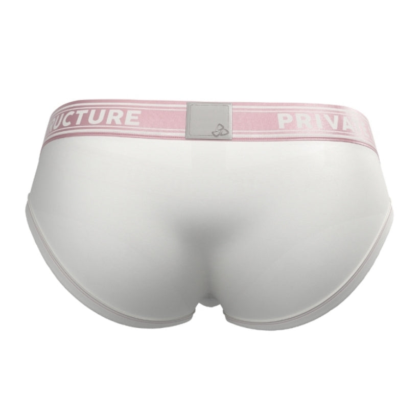 Private Structure กางเกงชั้นในชาย รุ่น Viscose From Bamboo Mid Waist Brief - White/Bls [4378]