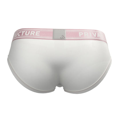 Private Structure กางเกงชั้นในชาย รุ่น Viscose From Bamboo Mid Waist Brief - White/Bls [4378]