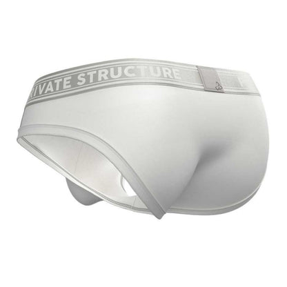 Private Structure กางเกงชั้นในชาย รุ่น Viscose From Bamboo Mid Waist Brief - Bright White [4378]
