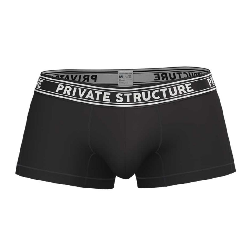 Private Structure กางเกงชั้นในชาย รุ่น Viscose From Bamboo Mid Waist Trunk - Raven Black [4379]