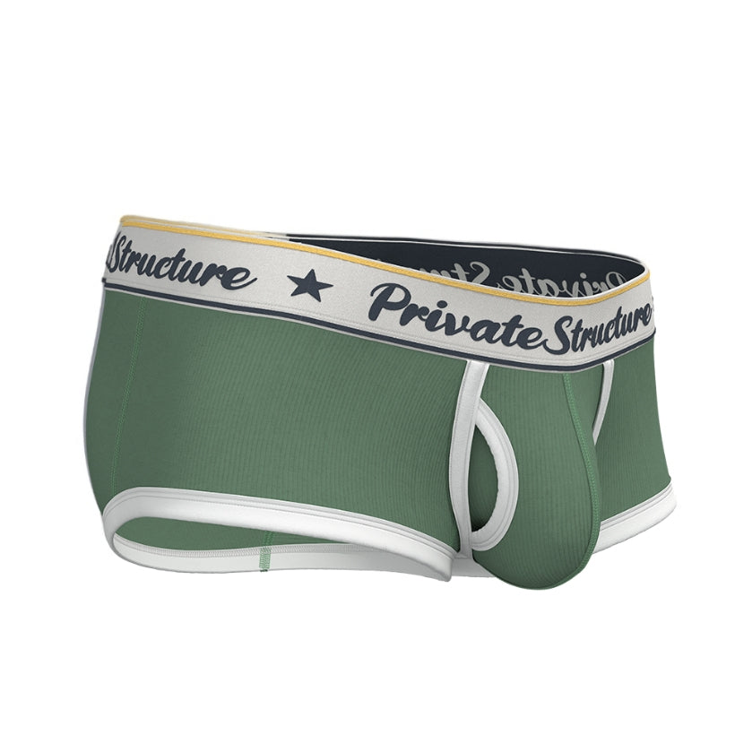 Private Structure กางเกงชั้นในชาย รุ่น Classic Mid Waist Trunk - Herbal Garden Green [4530]