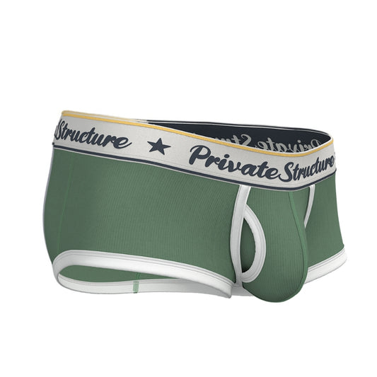 Private Structure กางเกงชั้นในชาย รุ่น Classic Mid Waist Trunk - Herbal Garden Green [4530]